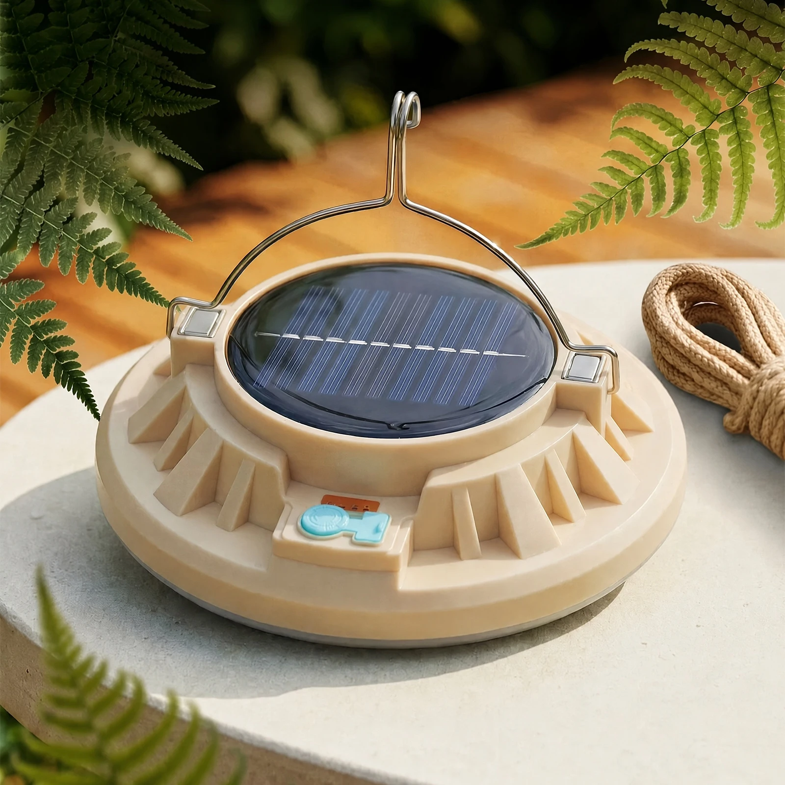 Portable Solar Camping Lantern Type-C Dual Charging 8-10H Waterproof 3 Modes Emergency Outdoor Light