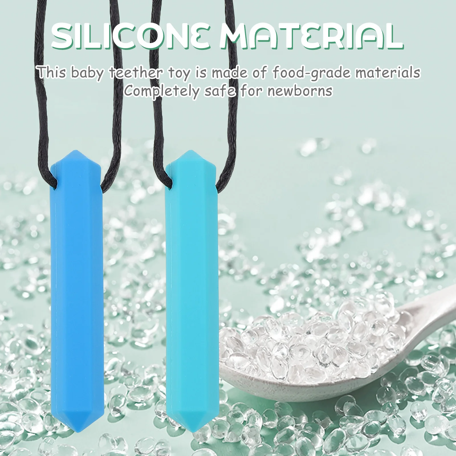 

2Pcs Durable Silicone Baby Molar Rods Teeth Chewing Pendants Bite Resistant Infant Teether Baby Teether Chew Toys