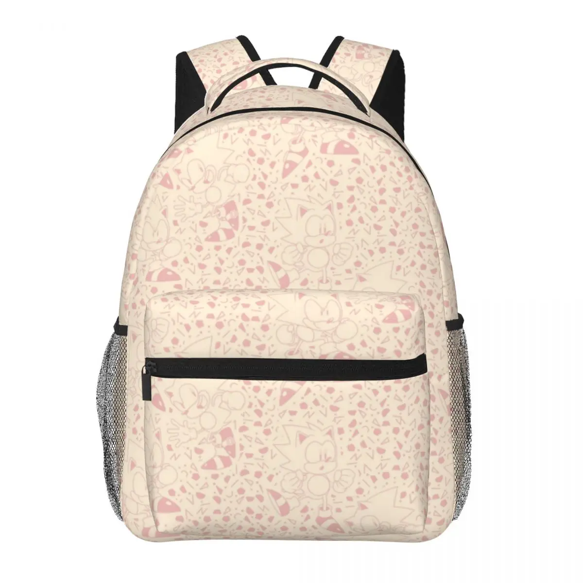 Mochila escolar casual leve impressa Hedgey Mania dos anos 80 para escola, ao ar livre, compras, escritório 16 pol.