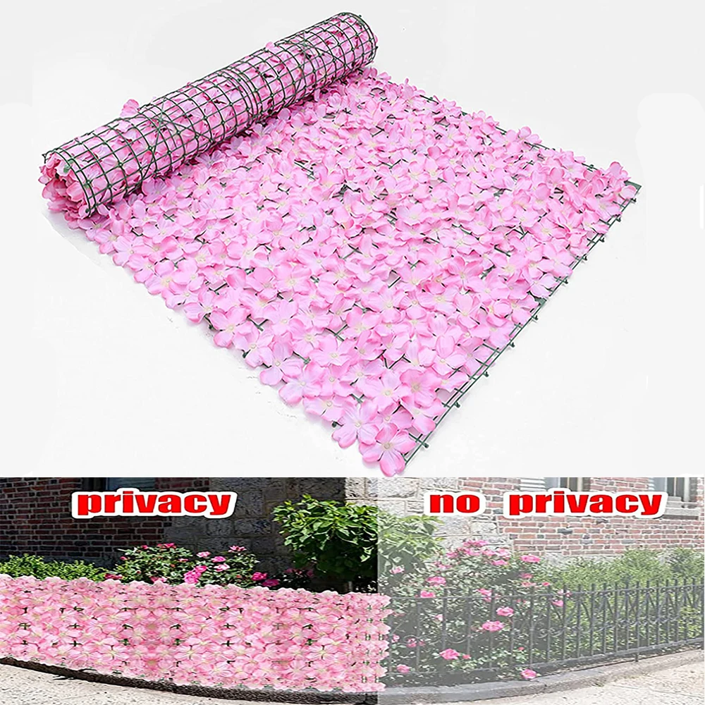 Artificial Flower Panels Wall Hedge Simulation Trellis with Leaves Retractable Fence for Wedding Backdrop Garden Balcony Decor