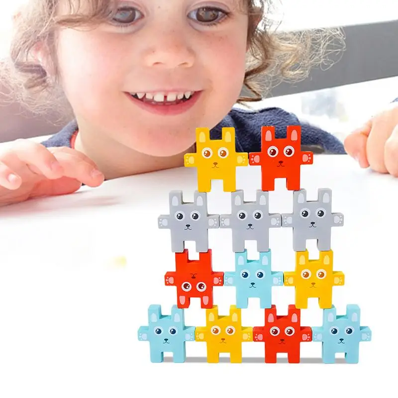 Quebra-cabeça de madeira brinquedo animais kit jogo treinamento equilíbrio crianças montessori educacional empilhamento brinquedo forma brinquedo cognitivo