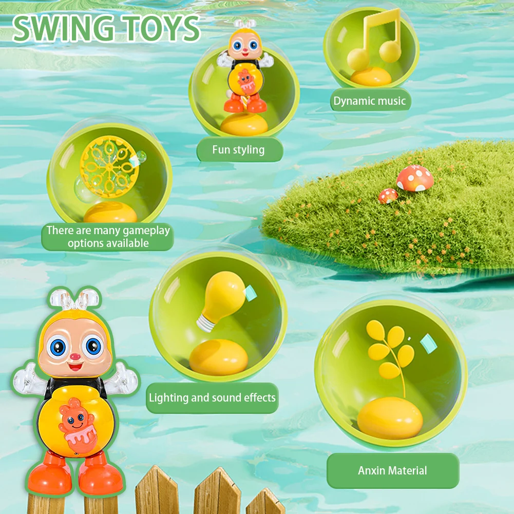 Juguete Vocal de abeja de dibujos animados, juguetes eléctricos con sonido, iluminación Flash, cantar, bailar para niñas, niños, mascotas electrónicas, juguetes musicales, regalos