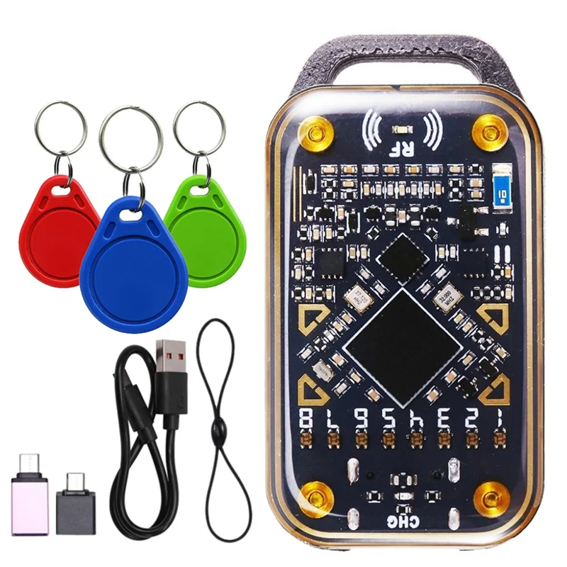 ABSQ-Chameleon Ultra RFID Smart Chip Reader+3XUID Keychain Smart Card Emulator NFC Duplicator 125K 13.56Mhz ID IC Card Decode