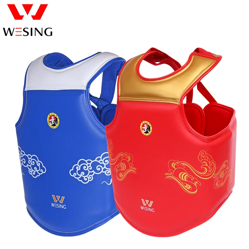 Wesing Wushu Sanda Chest Guard Microfiber PU Leather Sanshou Chest Protector For Sanda Competition