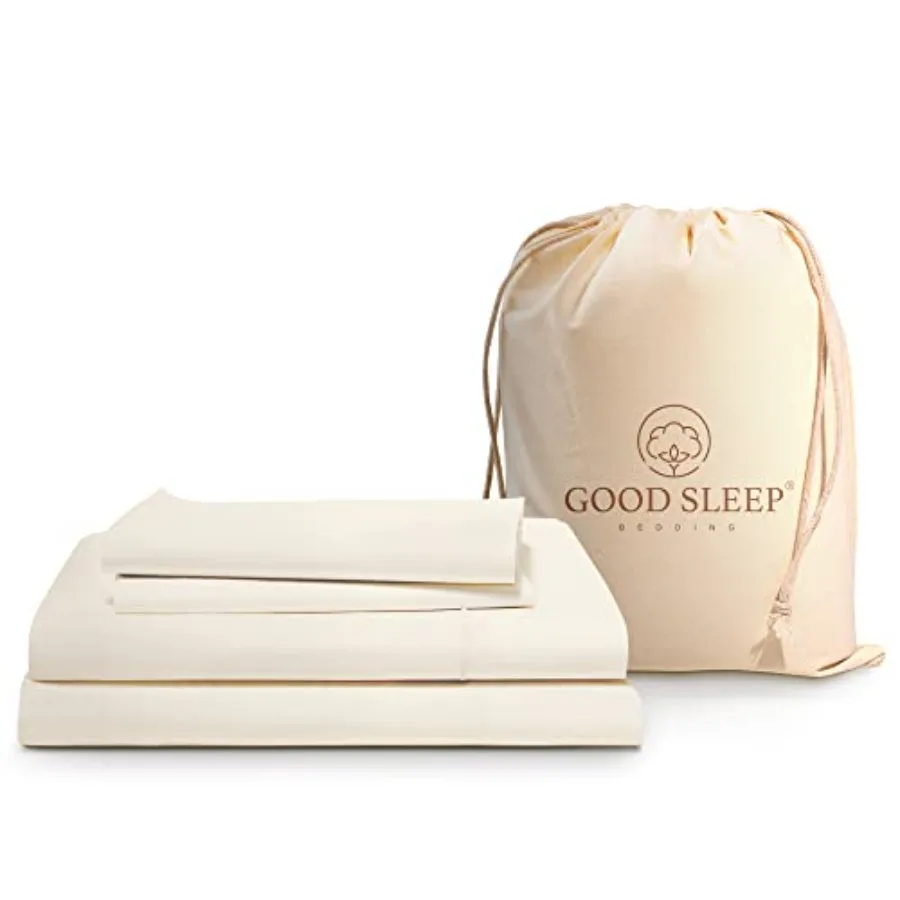 

800 TC Ivory Sheet Sets 4 Pc, 100% Pure Cotton Cal Sheet Set Soft Bed Set, 16 Inch Deep Pocket Cal Bed Sheets - 1 Fitted Sheet,