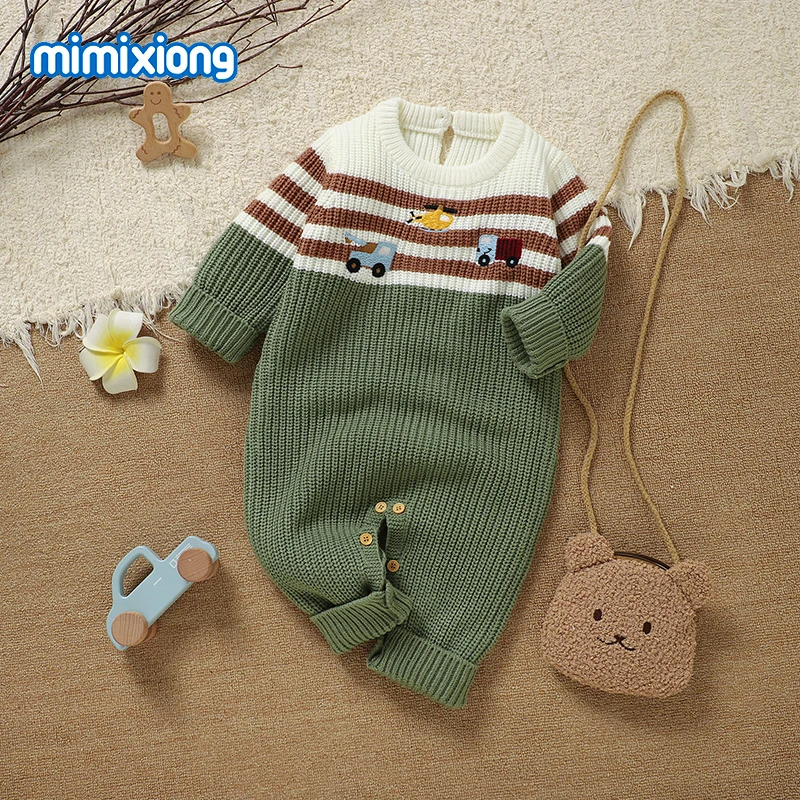 

0-18m Winter Warm Knitted Infant Baby Rompers Clothes Newborn Boys Girls Jumpsuits Playsuits One Pieces Infantil Toddler Outfits