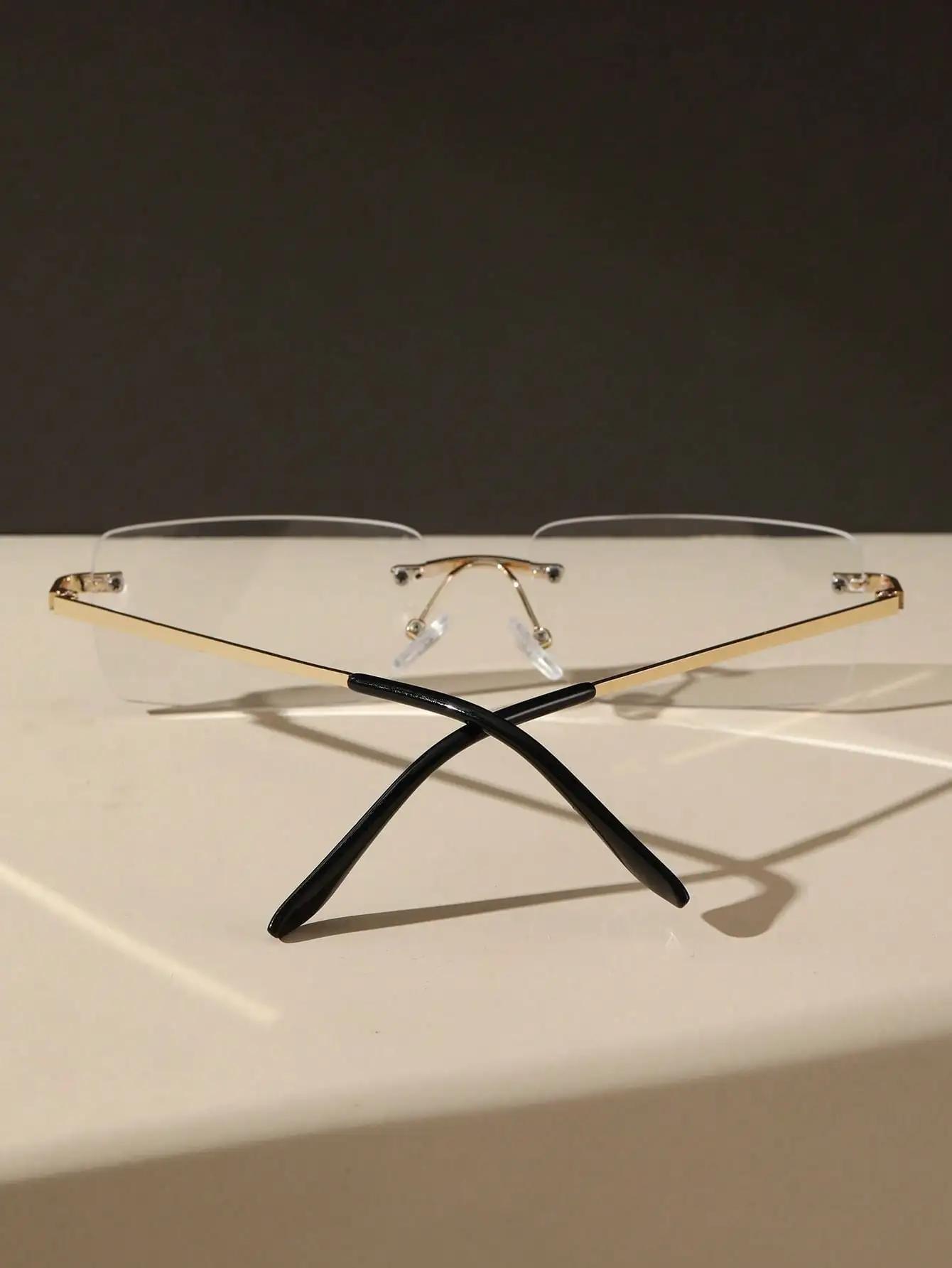 1 قطعة للجنسين معدن مربع بدون شفة موضة مكافحة الضوء الأزرق نظارات واضحة للمكتب القراءة اليومية