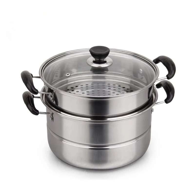 

28Cm Portable Multifunctional Stainless Steel Food Display Steamer 2-Layer Stainless Steel Steamer