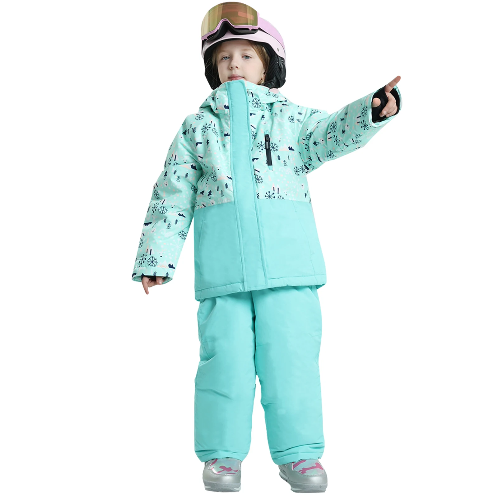 

-30 Degree Children's Skiing Wear,Boys Girls Ski Suit,Winter Snowboarding Jacket Pants,Waterproof Windproof Warm Kids Snow Suits