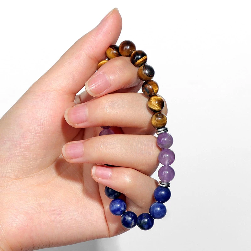 Natural Healing Crystal Bracelet for Women Natural Stone Beaded Bracelet Laxation Anxierty Yoga Bracelet Good Luck Jewelry Gift