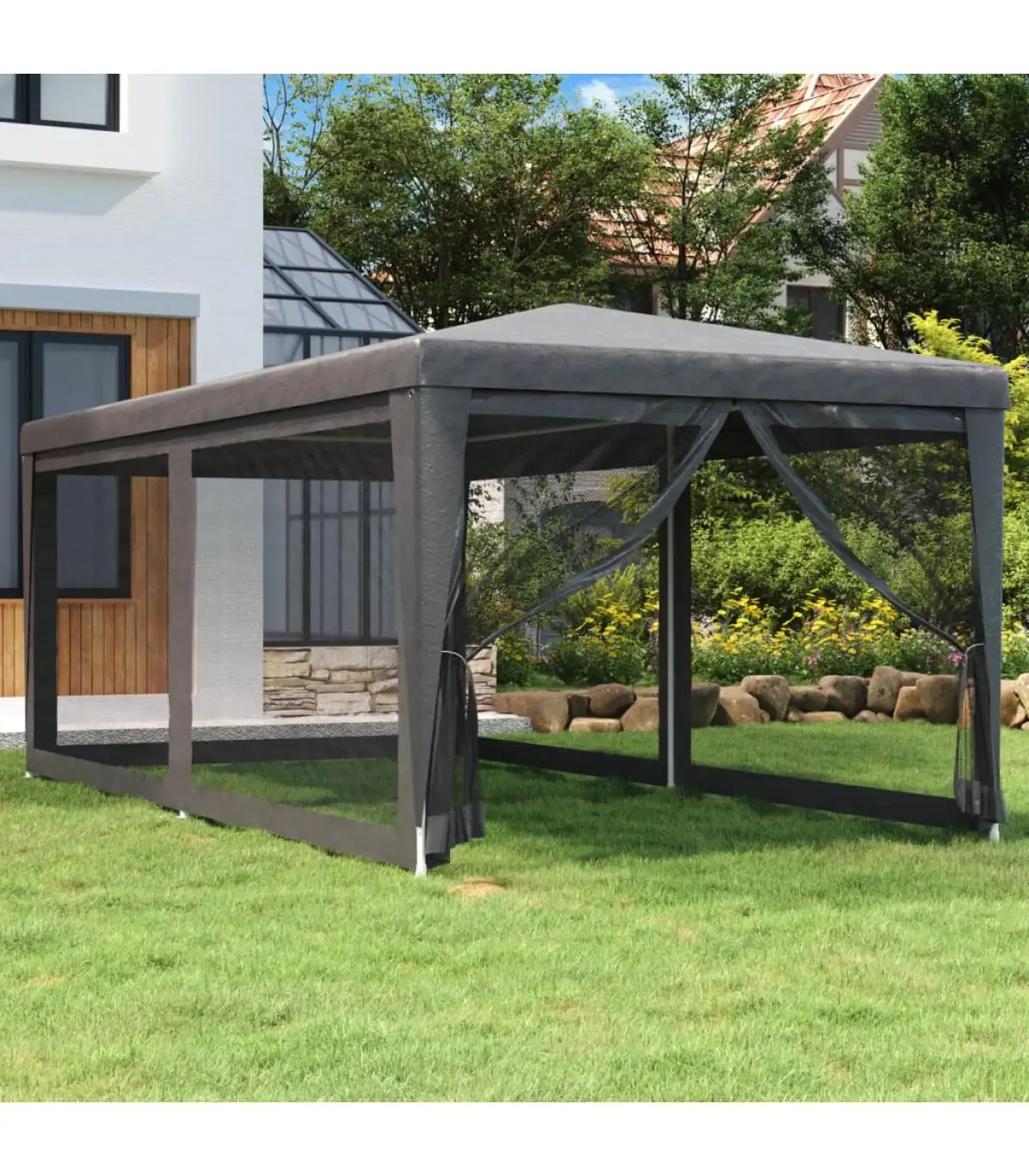 3x6 m anthracite gray HDPE mesh walls party tent and gazebos