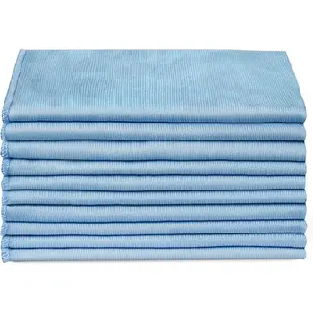 玻璃清潔布 - 8 片裝 (16 x 16) 快速清潔窗戶、擋風玻璃、鏡子和不鏽鋼 10 最佳銷售 玻璃清潔布 - №5