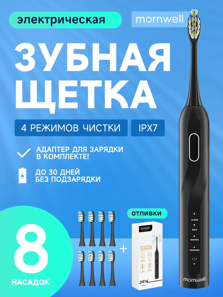 Электрическая зубная щетка с набором насадок