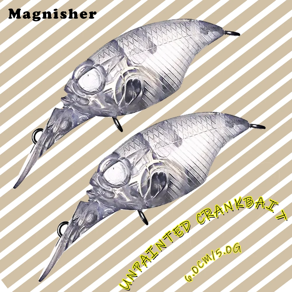 Magnisher 10pcs/lot  Medium Diving Unpainted Crankbait Blanks 6cm 5g Floating Artificial Fishing Lures DIY Hard Baits Wobble