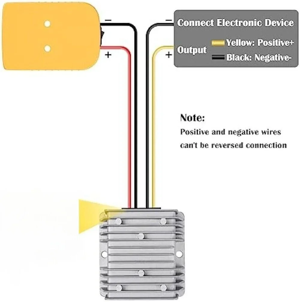 Imagem -03 - Conversor de Bateria Dewalt com Interruptor Inversor Roda Elétrica Buck Boost Regulador de Tensão 20a 240w dc 20v a 12v Diy