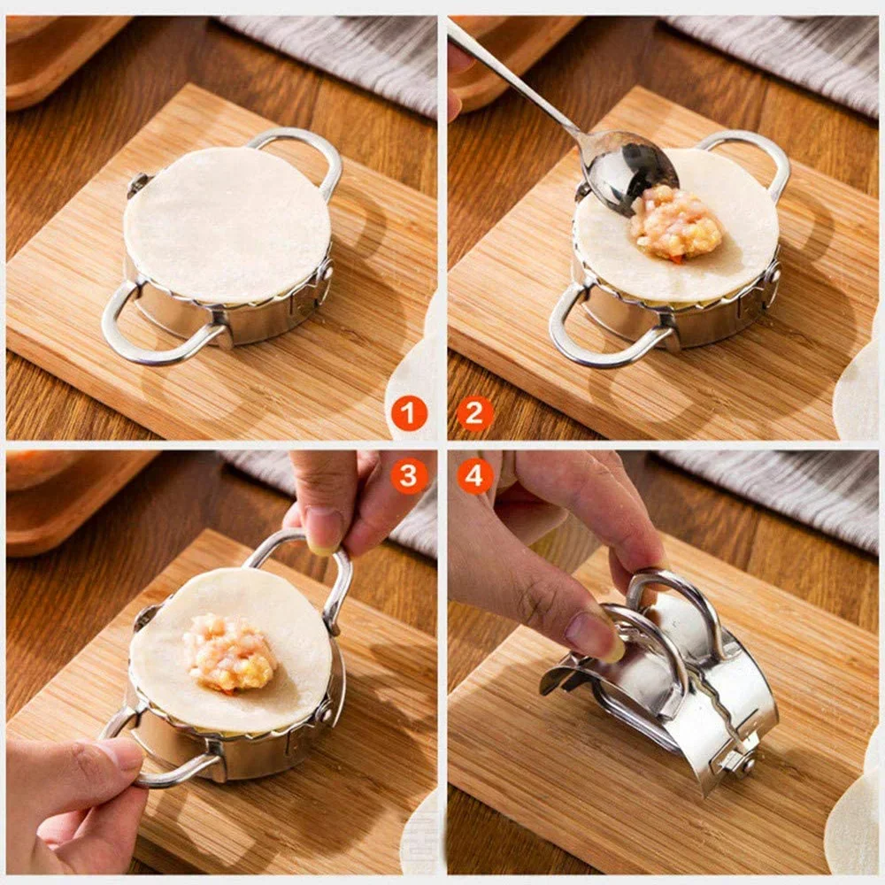 304 Stainless Steel Dumpling Making Tool Chinese Wonton Goya Dough Pie Ravioli Pierogi Cutter Press Pot Sticker Molds