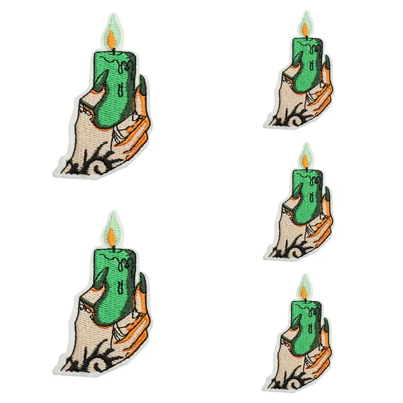 Parche bordado bruja rayas termoadhesivo calavera para planchar