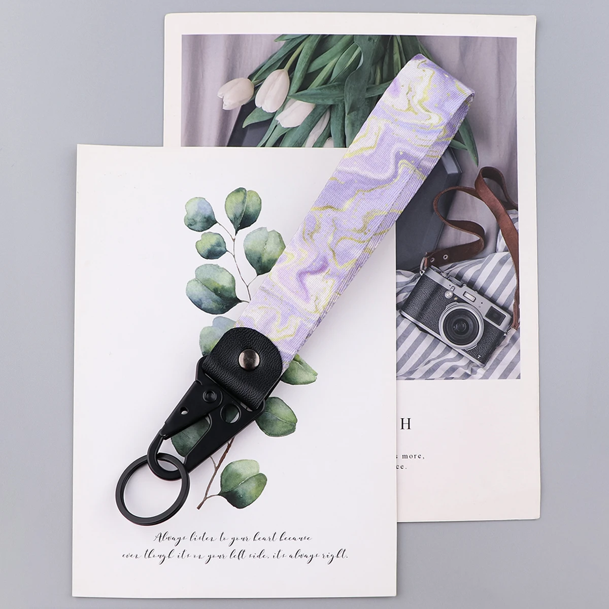 Marble Printing Short Rope Wrist Strap Starry Sky Lanyard for Keys Car Keychain Tags Key Ring Holder Phone Accessories