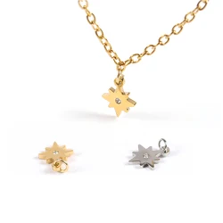 5PCS Stainless Steel Irregular Octagonal Star Charm Pendant for Jewelry Making Necklace Bracelet Wholesale
