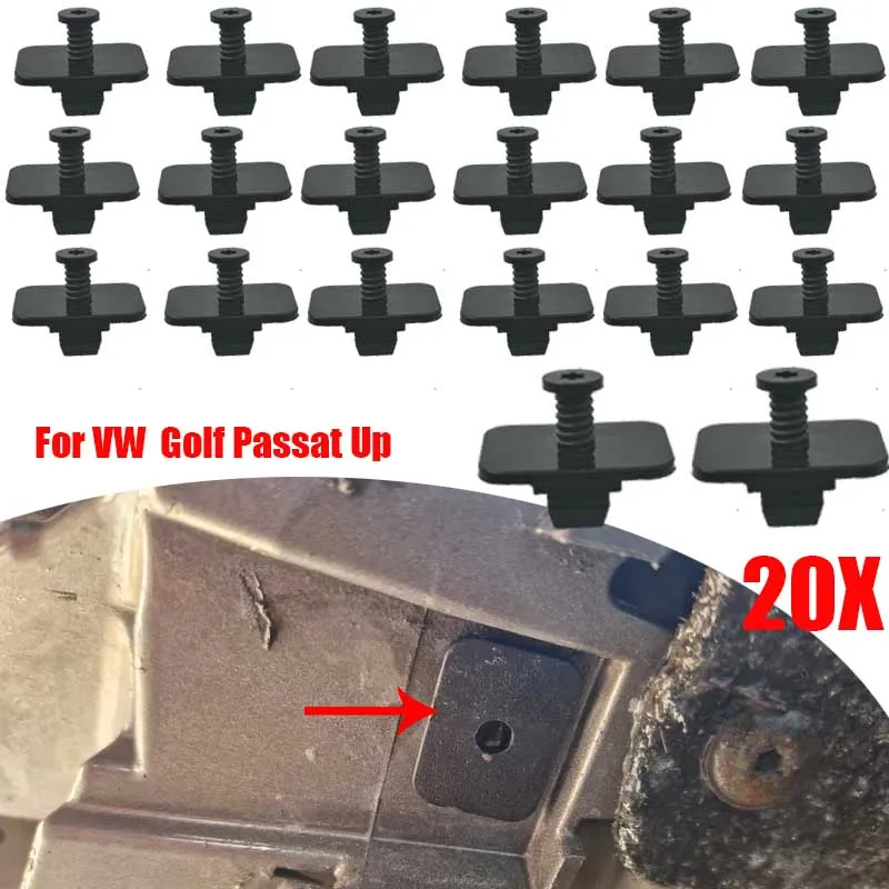 

20 шт., зажимы для крепления заднего бампера и отделки для VW Golf Passat Up WHT005263, пластиковые автозастежки, высококачественные зажимы