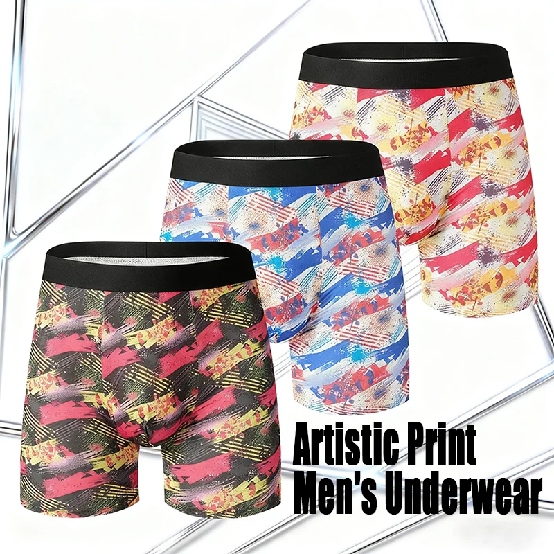 

Mens Underwear Breathable Boxer Briefs for Men Soft Stretchy Men's Underwear with Fly