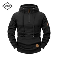 2025 Otoño/Invierno Sudadera con capucha para hombre moda Casual deportes Sudadera con capucha Retro Harajuku manga larga cremallera Multi bolsillo ropa de calle suelta