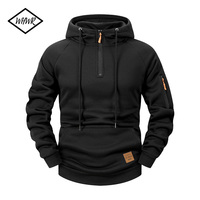 2025 Autumn/Winter Men's Hoodie Fashion Casual Sports Hoodie Retro Harajuku Long Sleeve Zipper Multi Pocket Loose Street Wear