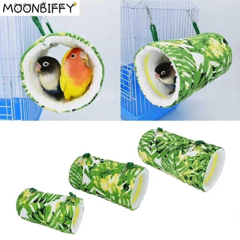 Winter Bird Hanging Hammock Warm Nest Plush Tent Cave Hideout Snuggle to Sleep Playing & Rest for Parrot Hamster