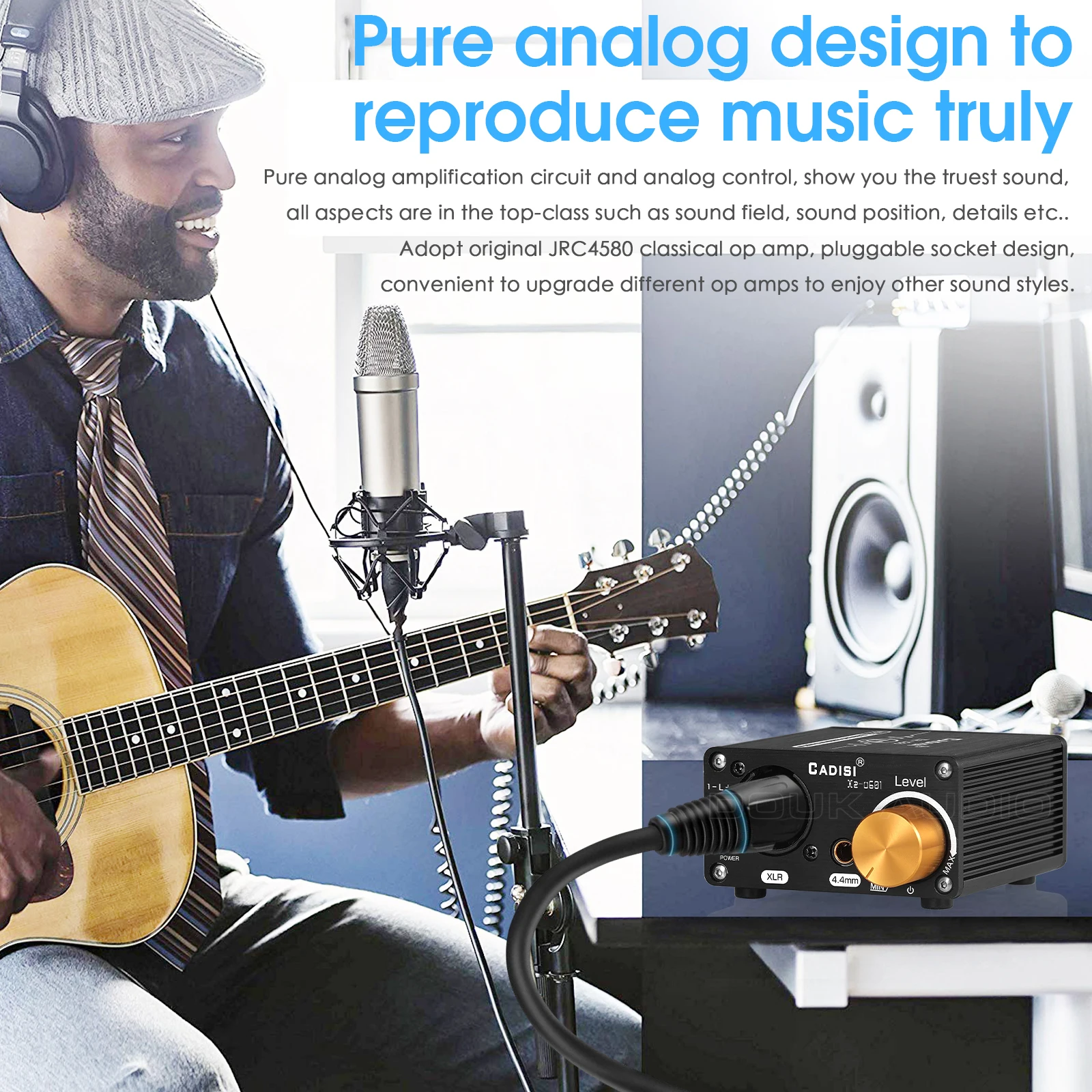 Douk Audio Mini Voll Ausgewogene Kopfhörer Verstärker Stereo Audio Kopfhörer Amp für XLR/4,4mm Headsets mit Volumen Control – Detail 4