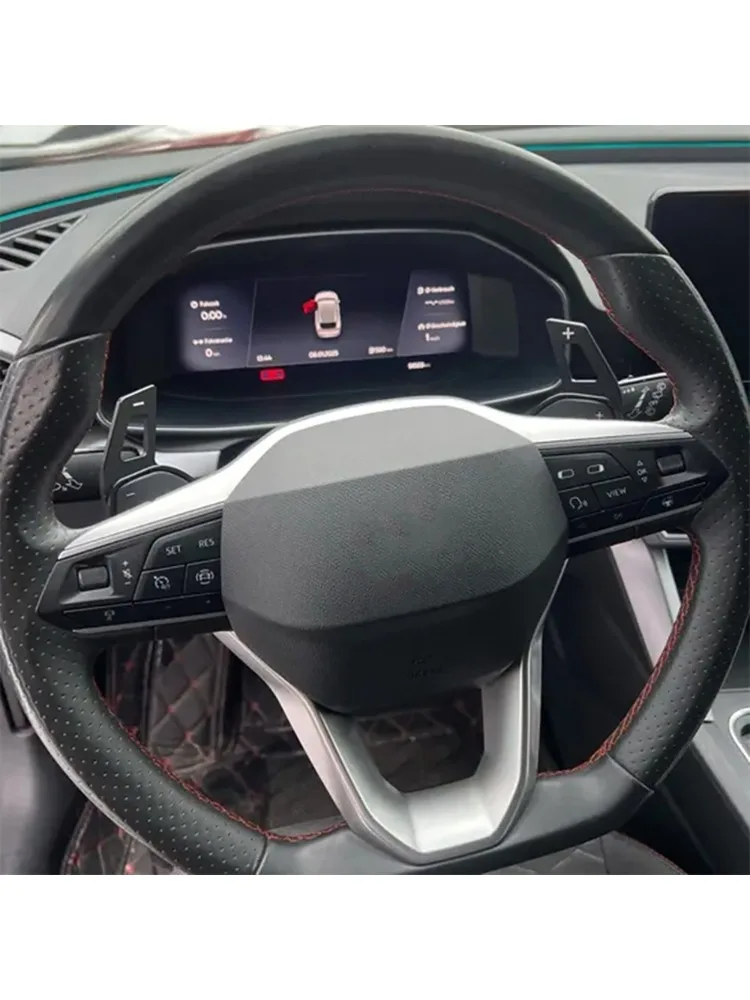 Płytka zmiany biegów do kierownicy Seat Leon FR Cupra Ateca Ibiza 6P Arona Tarraco Alhambra, naklejki na dźwignię zmiany biegów DSG. — 2