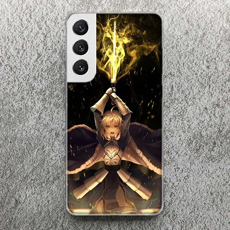 Fate Zero Stay Night Saber Print Soft Case for Samsung Galaxy S24 S23 S22 Ultra S21 S20 FE S10 Plus Phone Shell S9 S8 + S10E Pat