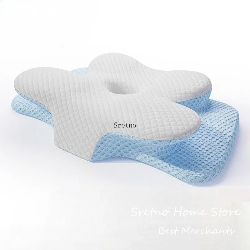 

SRETNO Neck Protection Pillow Sleeping Aid Memory Cotton Zero Pressure Slow Rebound Pillow Core Adult Body Pillows almohadas