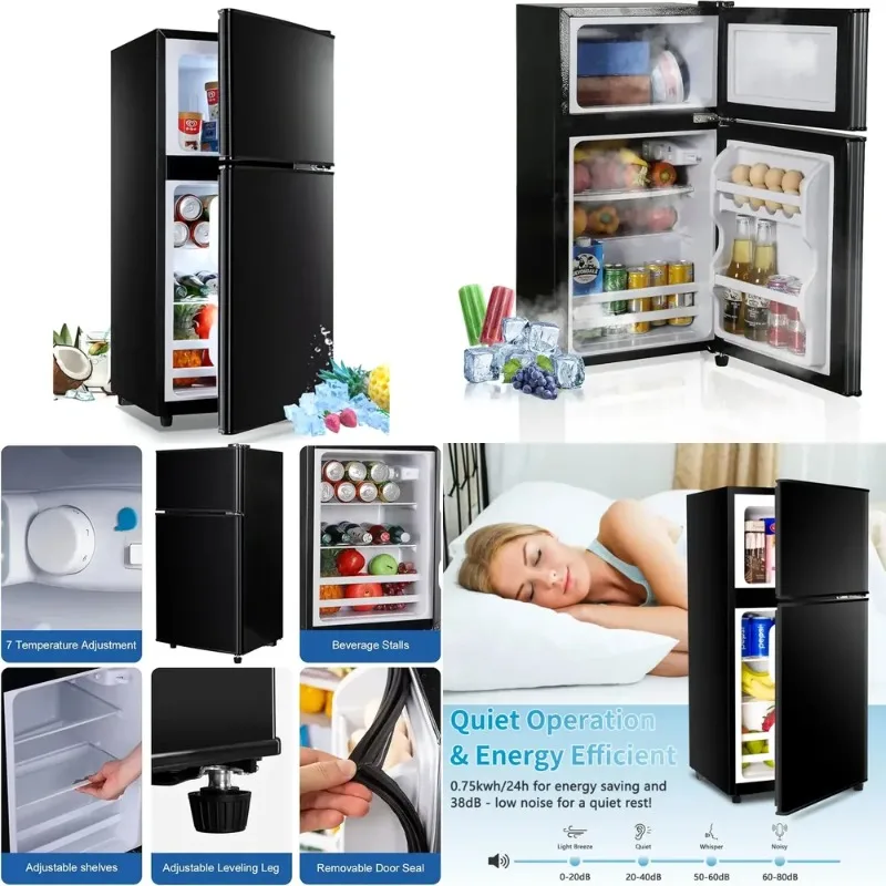 Custom Made Small Double Door Refrigerator Mini Fridge Double Door for Hotel Dormitory Apartment Use Portable Mini Fridge