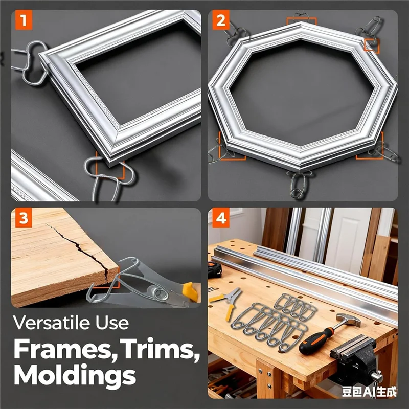 ELEG-verstekveertangset met 1 verstekveertang, 10 verstekklemmen, perfect voor frames, verstekverbindingen van composietmateriaal
