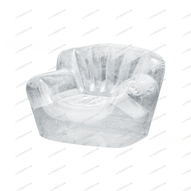 PVC Inflatable Transparent Sofa Single Lazy Inflatable Lounger Indoor Outdoor Portable Couch