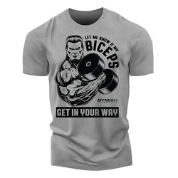Men's T-Shirt Strength Training 3D Print T-Shirts Funny Gym Short Sleeve Muscle Man Fitness Tough Guy Oversized Men Clothing Top