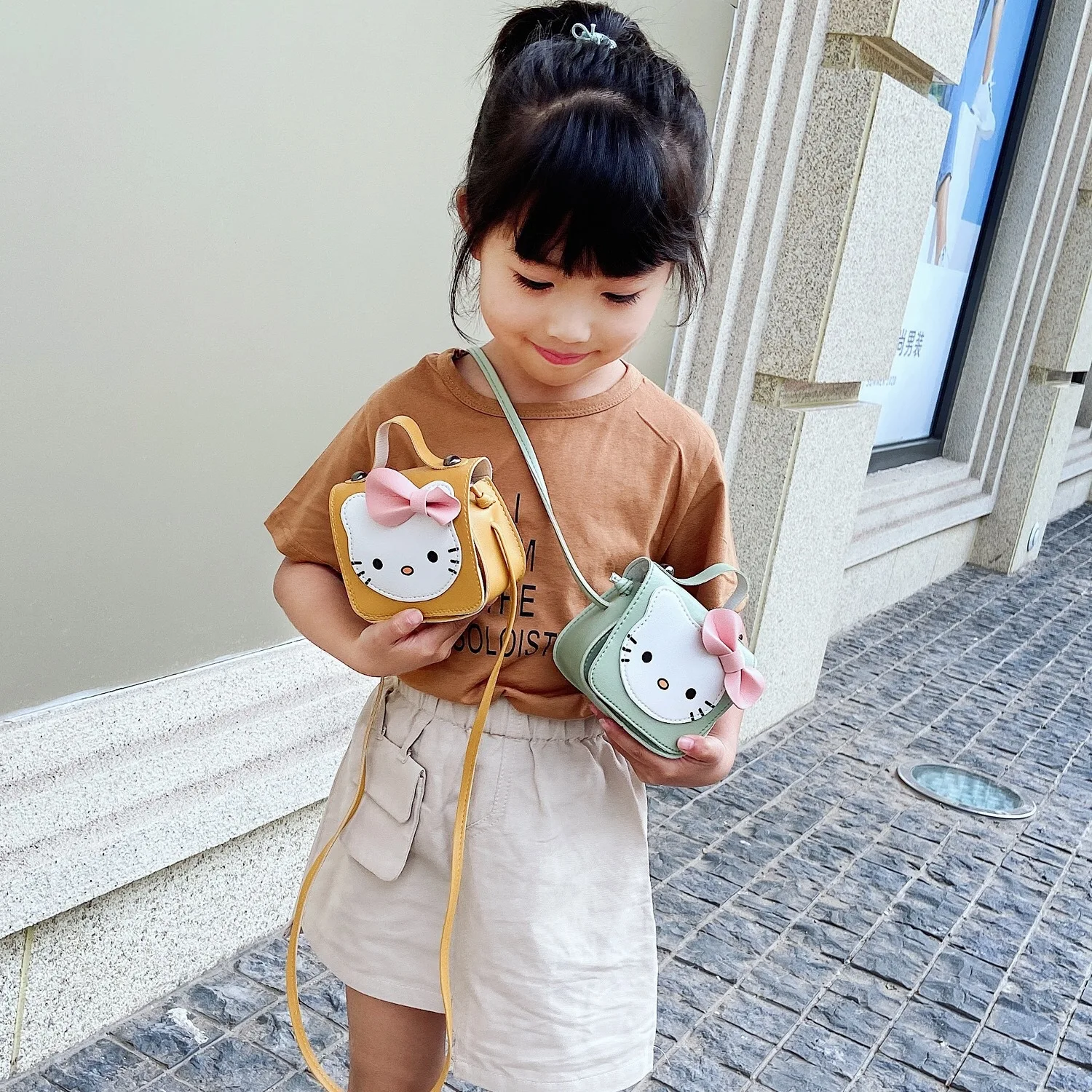 

Hello Kitty Kids Crossbody Bag Cute Cat Mini Shoulder Bag New Korean Style