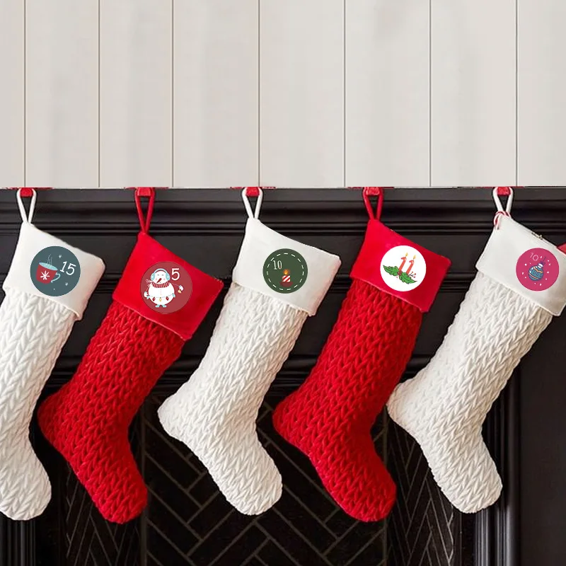 1Pc Christmas Sticker Advent Calendar Number Merry Christmas Gift Packaging Sealing Label Decor Sticker Xtmas Gift Decor Sticker