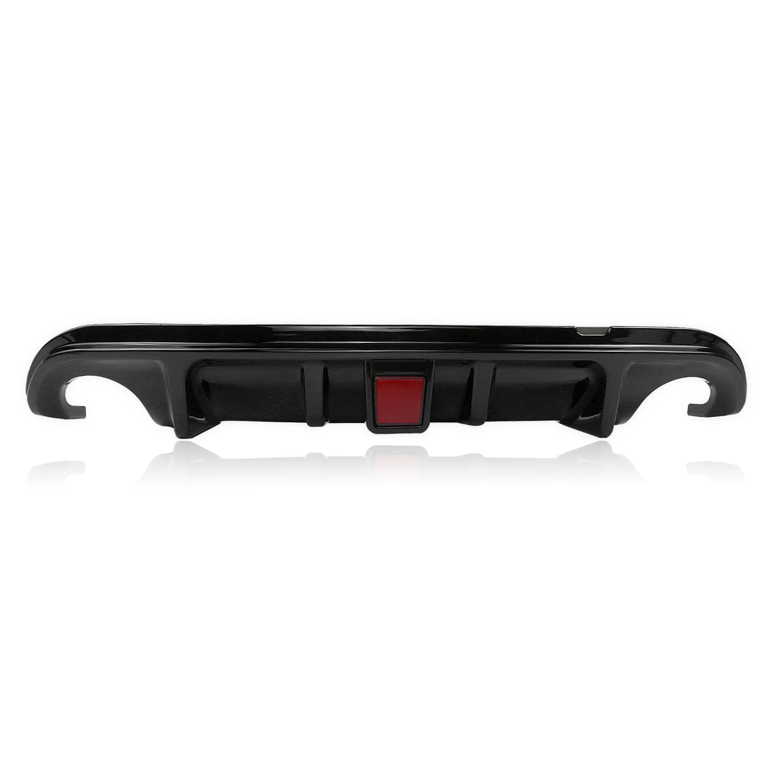 Rear Diffuser Bumper Lip For Infiniti Q50 2014 2015 2016 2017 Carbon Fiber Look/Gloss Black Boot Spoiler Kit With LED Brake Lamp