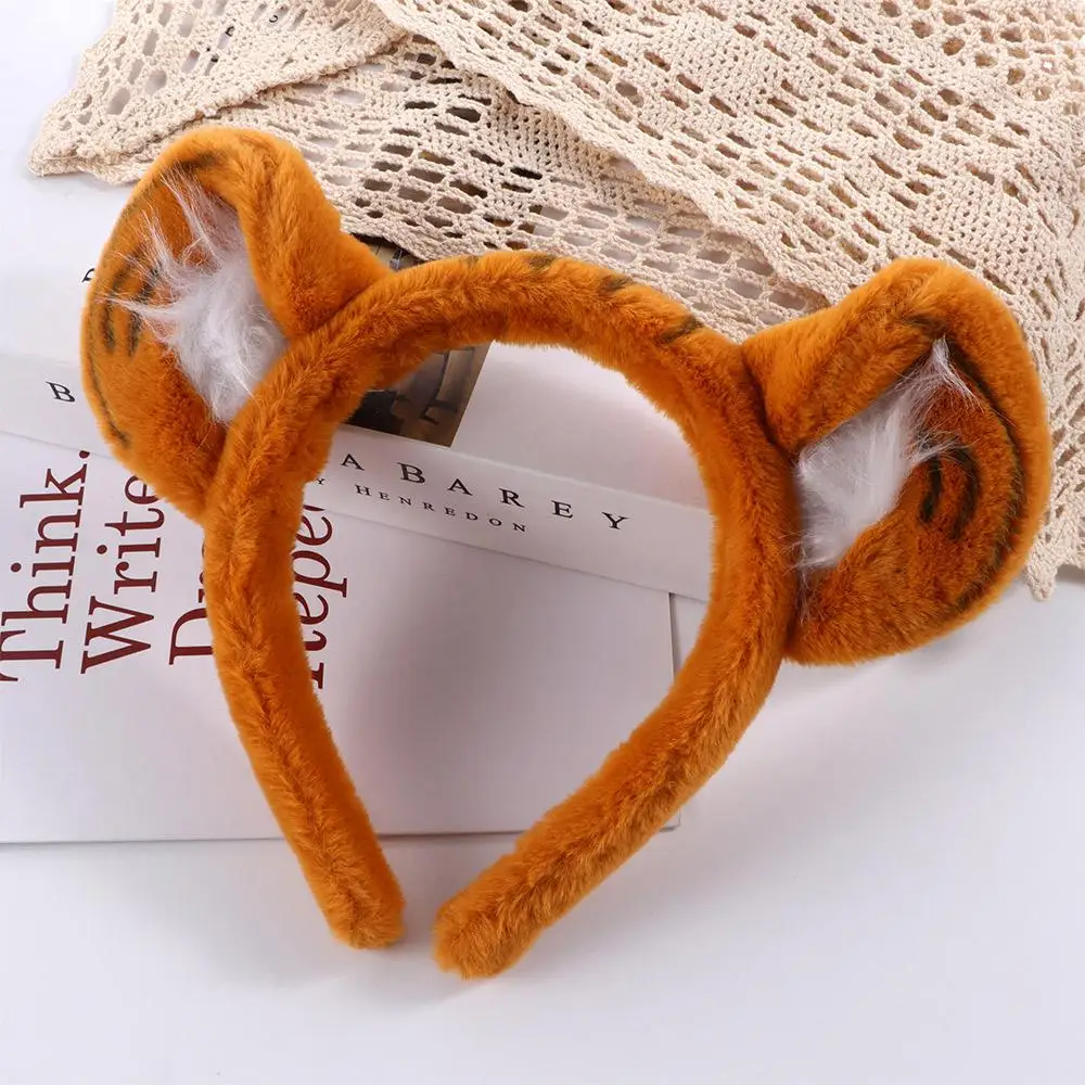 أطفال حفلة يشكلون الكرتون الإناث أفخم النمر الأذن عقال إكسسوارات الشعر الكورية نمط رئيس هوب رباط شعر المرأة