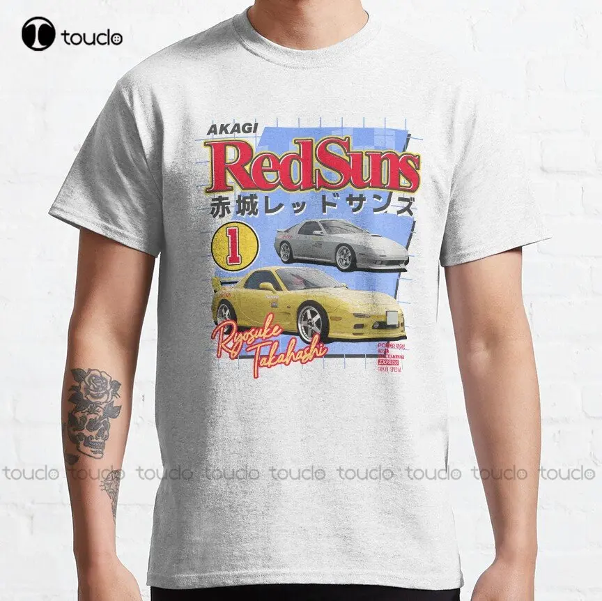 Akagi Red Suns Initial D Anime Manga Ae86 Classic T-Shirt Custom Aldult Teen Unisex Digital Printing Tee Shirts Custom Gift