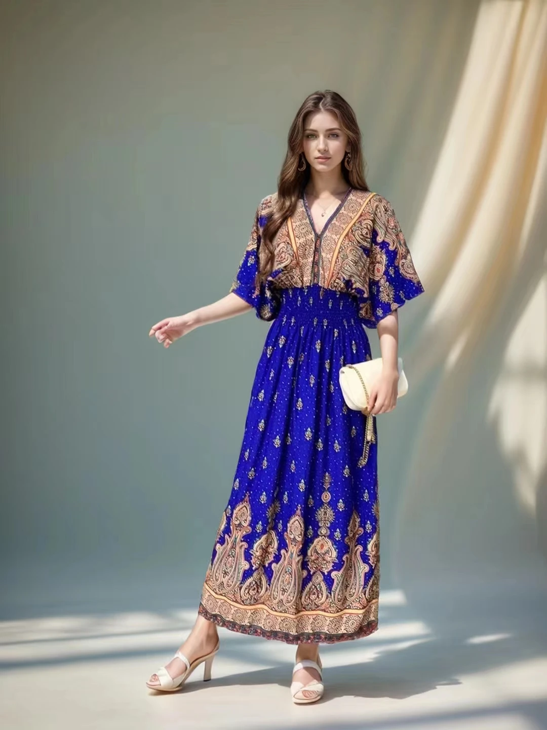 Summer Indian Dress Women Clothes Boho Long Vintage Korean Fashion Beach  Style Casual Bohemian Floral Robe Dresses Ropa De Muje - AliExpress  200000345