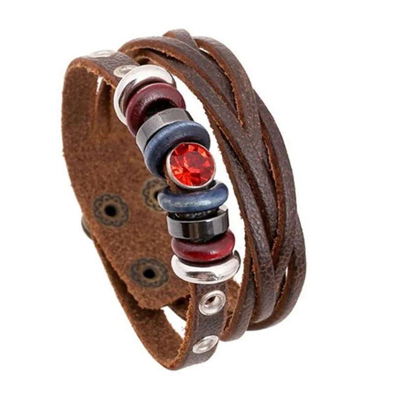 Retro Punk Gothic Harajuku Rock and roll Simple Fashionable Individuality Originality  Accessory Handwork Leather Bracelet