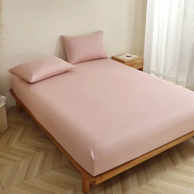 

2025 Cotton Solid Color Bed Hat Class A Double Yarn Series Single Bed Cover Mattress Protectors Can Be Used in Spring and Summer