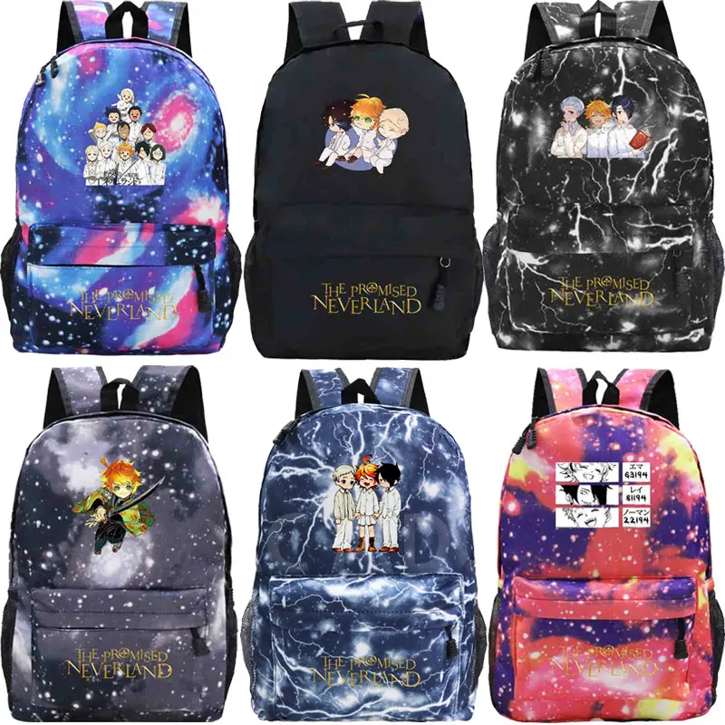 

The Promised Neverland School Backpack Norman Emma Printing Women Backpacks Boys Girls School Bags Laptop Rucksack Travel Bag