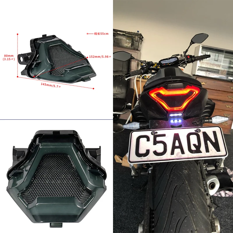 Luz LED trasera para motocicleta, lámpara indicadora de señal de giro y freno para Yamaha YZF, R3, R25, Y15ZR, FZ07, MT07, LC150, MT-07