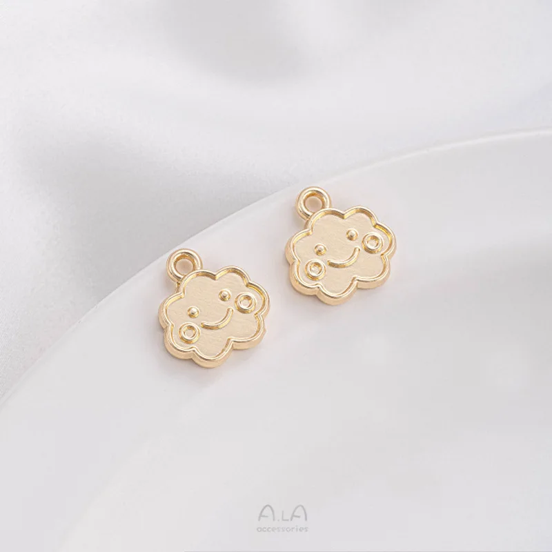 14K Gold-plated Cloud Fishtail Apricot Leaf Bell Lucky Cat English Peach Heart Pendant DIY Handmade Jewelry Pendant