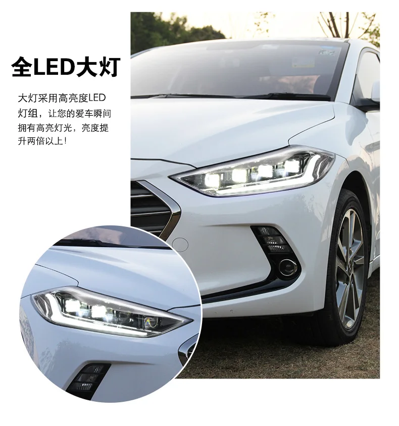 car bumper head light for Elantra headlight Elantra MD Avante All in LED 2016~2020 DRL car accessories headlamp Elantra headlamp