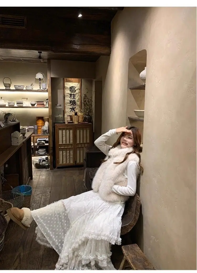 

Жилеты Жилеты Толстый женский жилет Формальный летний сетчатый выдолбленный Легкий воздушный эластичный сращенный ажурный без рукавов Y2K