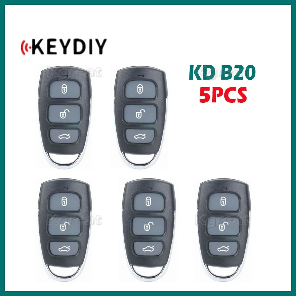 5PCS Keydiy KD B20 Universal Remote Key B Series 3/4 Buttons Car Key for Hyundai Style for KD900 KD Mini KD-X2 Key Programmer